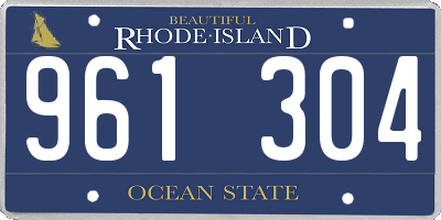 RI license plate 961304