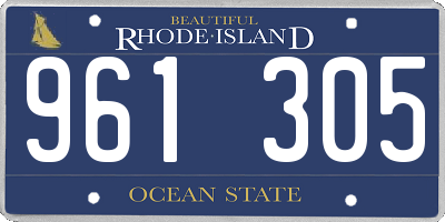 RI license plate 961305