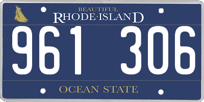 RI license plate 961306