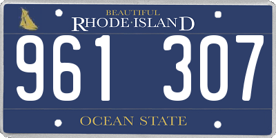 RI license plate 961307