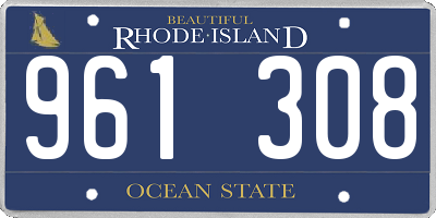RI license plate 961308