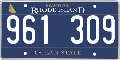 RI license plate 961309