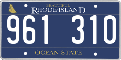 RI license plate 961310
