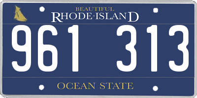 RI license plate 961313