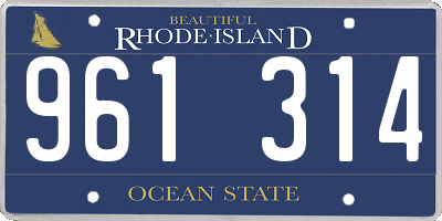 RI license plate 961314