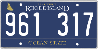 RI license plate 961317