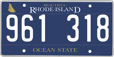 RI license plate 961318