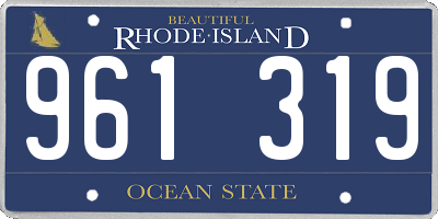 RI license plate 961319