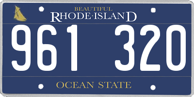 RI license plate 961320