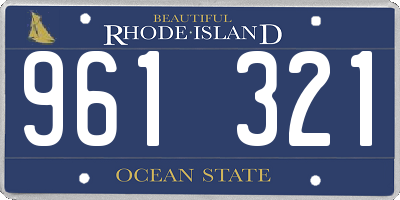 RI license plate 961321