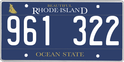 RI license plate 961322