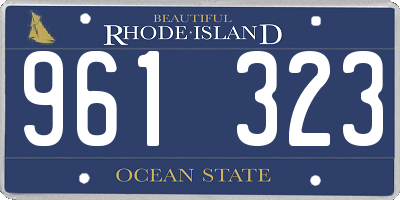 RI license plate 961323
