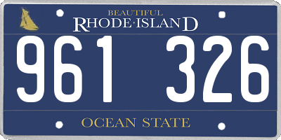 RI license plate 961326