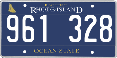 RI license plate 961328