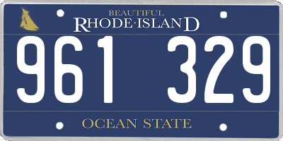 RI license plate 961329
