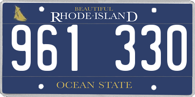 RI license plate 961330