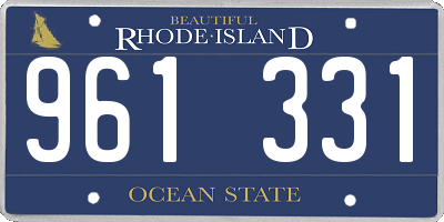 RI license plate 961331
