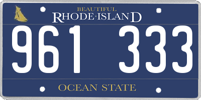 RI license plate 961333