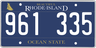 RI license plate 961335