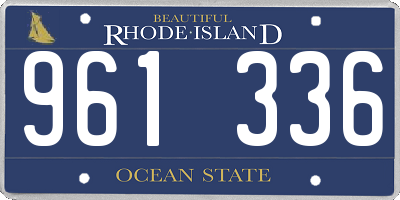 RI license plate 961336