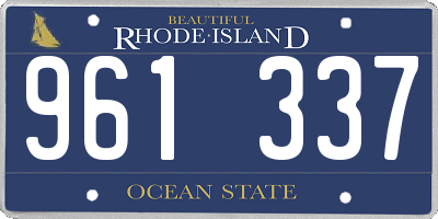RI license plate 961337