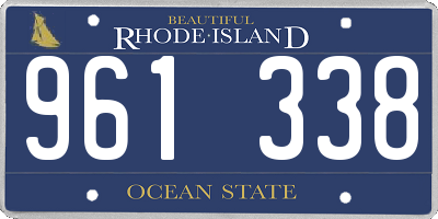RI license plate 961338