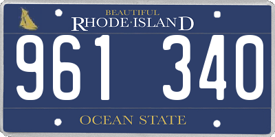 RI license plate 961340