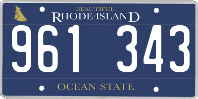 RI license plate 961343