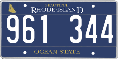 RI license plate 961344