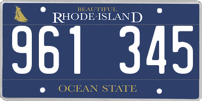 RI license plate 961345