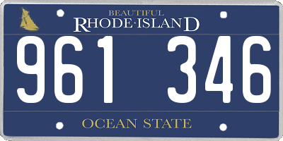 RI license plate 961346