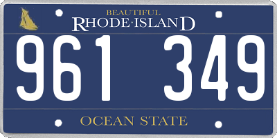 RI license plate 961349