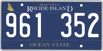 RI license plate 961352