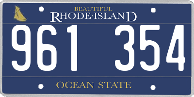 RI license plate 961354