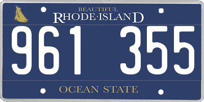 RI license plate 961355