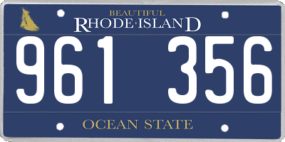 RI license plate 961356