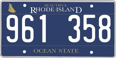 RI license plate 961358