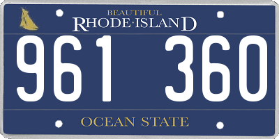 RI license plate 961360