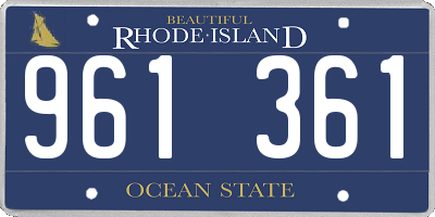RI license plate 961361