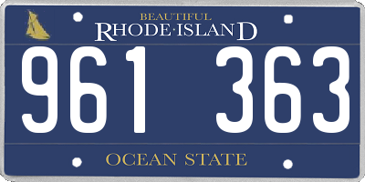 RI license plate 961363