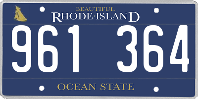 RI license plate 961364