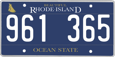 RI license plate 961365