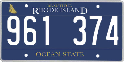 RI license plate 961374
