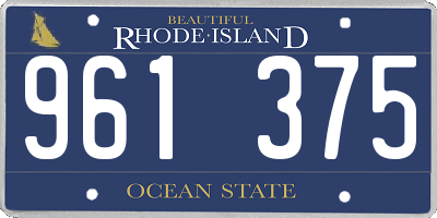 RI license plate 961375