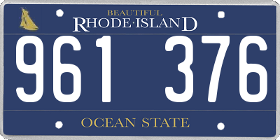 RI license plate 961376
