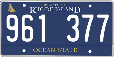 RI license plate 961377