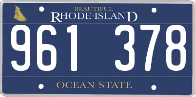 RI license plate 961378