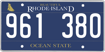 RI license plate 961380