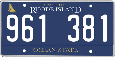 RI license plate 961381