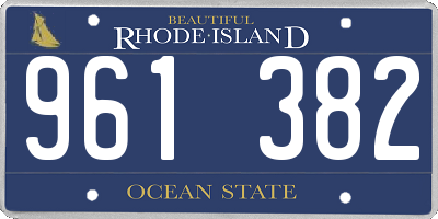 RI license plate 961382